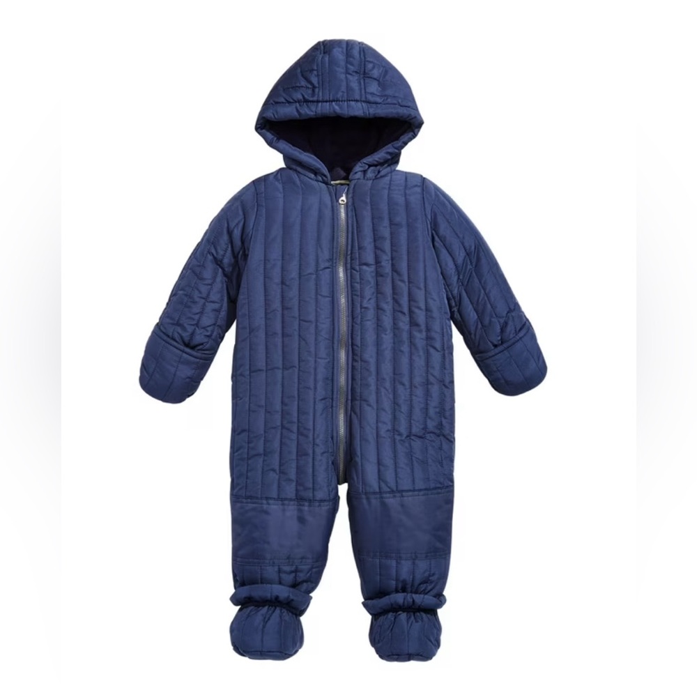 First Impressions toddler boys quilted detachable foot snowsuit